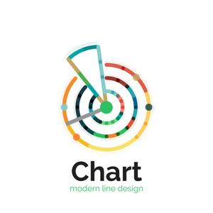 细线图表标志设计。图图标现代彩色平面样式