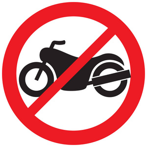 没有摩托车禁止标志(不允许图标)照片