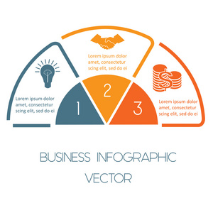 信息图表半圆线三个职位