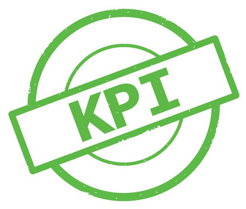 kpi 文本, 写在绿色简单的圆圈邮票照片