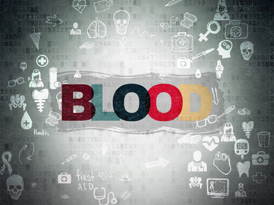 医学概念数字纸张背景下的血液