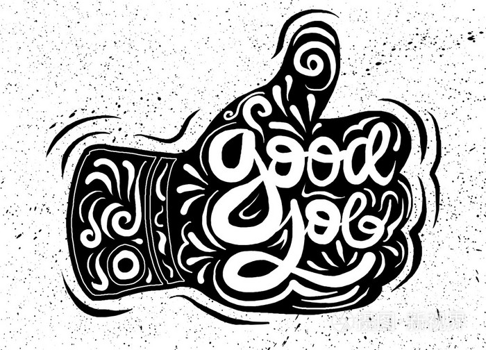 拇指向上矢量图标.风格是扁平化的符号,涂鸦矢量这