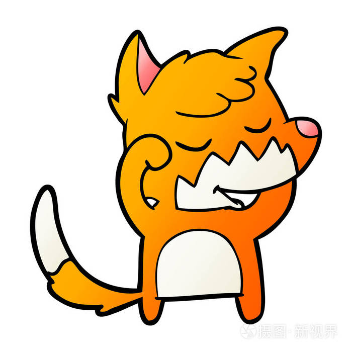 友好卡通狐狸的媒介例证