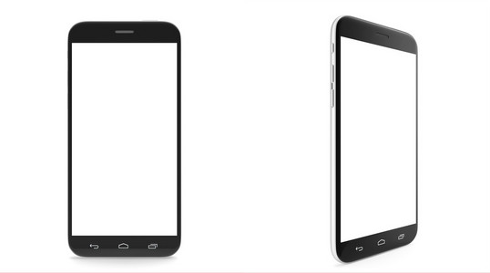 智能手机，手机，与一个空白的屏幕