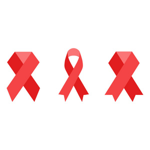 艾滋病丝带图标。艾滋病意识红丝带。世界艾滋病日速度