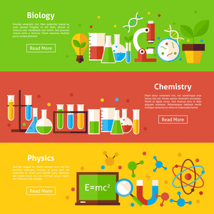 生物化学物理科学平水平横幅图片