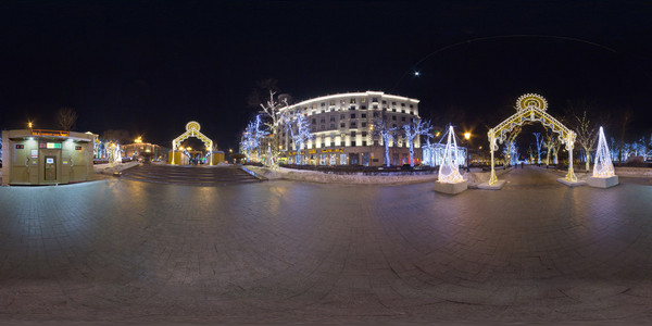 莫斯科红色广场夜景360度