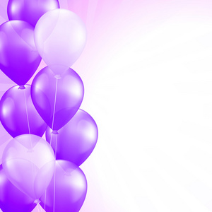 紫色的气球边框矢量背景照片
