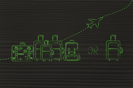每个航空公司的慷慨或严格袋津贴 照片