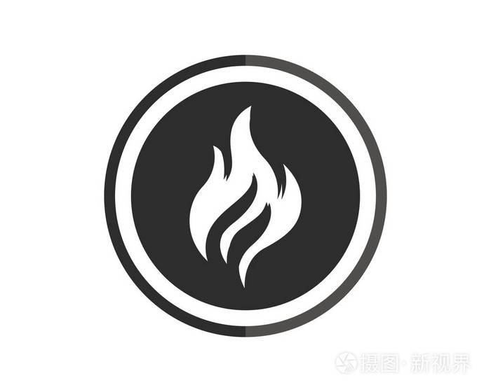 火火焰性质的标志和符号图标模板