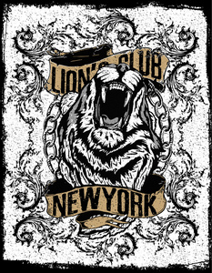 纽约狮子 t 恤图形