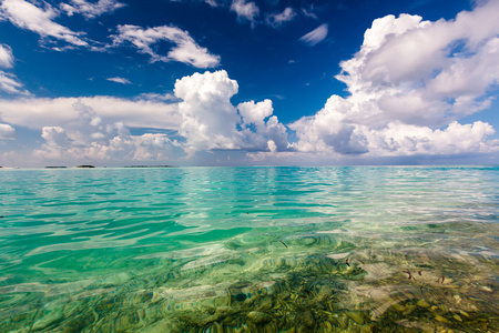 在马尔代夫附近海域的风景