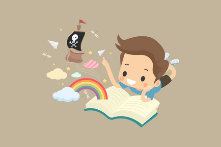 可爱的男孩想象力照片