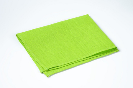 折叠的绿色餐巾纸