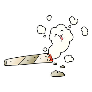 卡通吸烟香烟的矢量图解图片