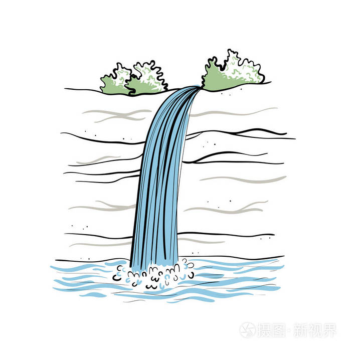 瀑布的矢量图示