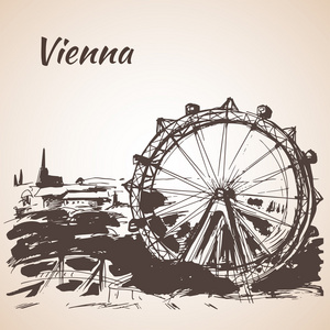 手绘维也纳游乐园图片