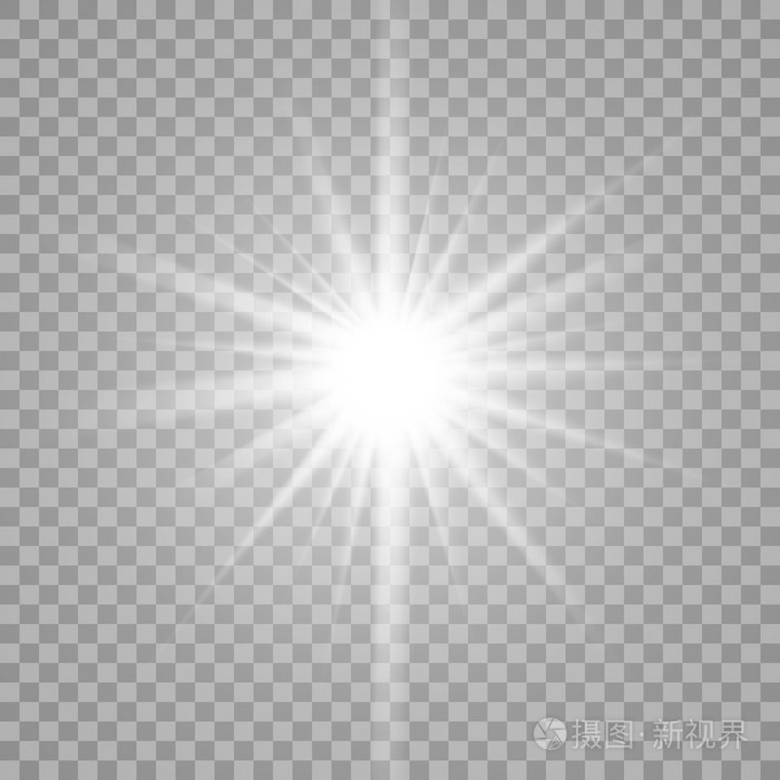 白色发光光爆破透明背景