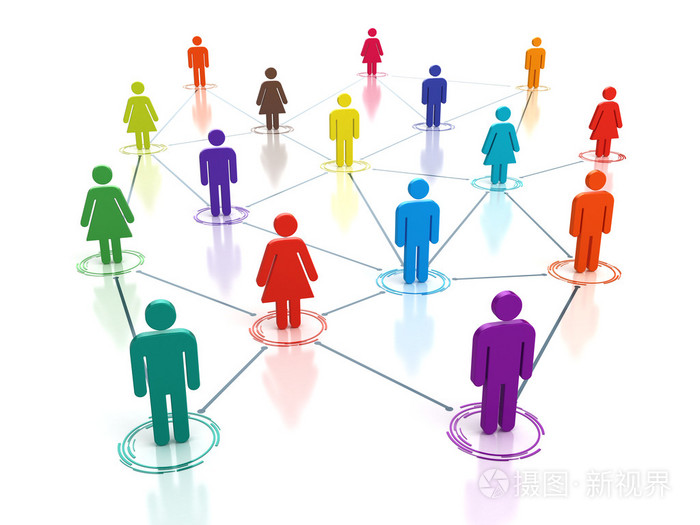 社交媒体网络-连接人概念-3d 渲染