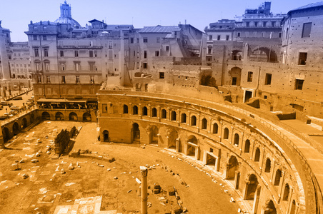 双色明信片与罗马的视图图片