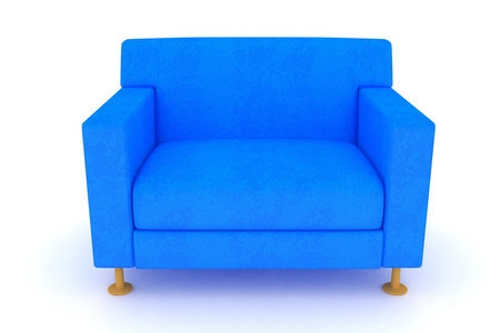 孤立的蓝色椅子