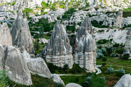 色彩缤纷的岩层在卡帕多西亚，土耳其