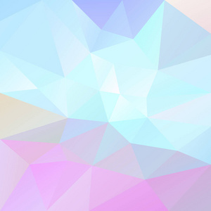 矢量抽象不规则多边形背景三角形低聚模式可爱的浅色蜡笔全息色谱蓝色, 青色, 粉红色, 紫色
