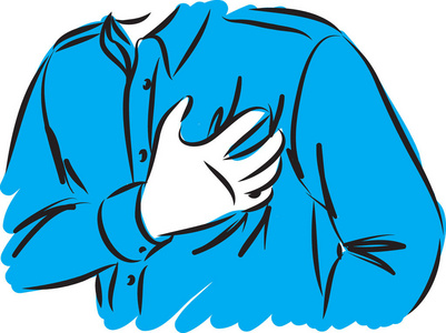 胸部疼痛矢量图的人照片