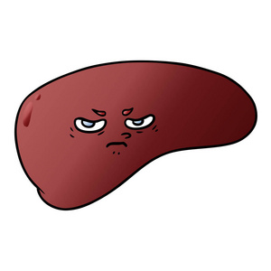 卡通肝脏的矢量图解图片
