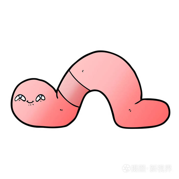 卡通蠕虫的矢量插画