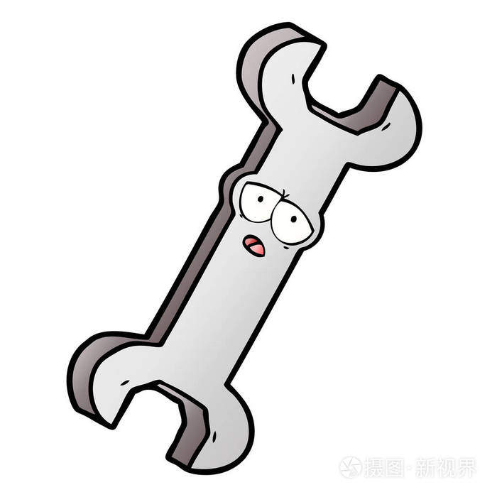 卡通扳手的矢量图解