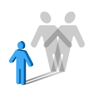 一个人的影子多重人格障碍.一个人的象征, 铸造两个人的影子照片