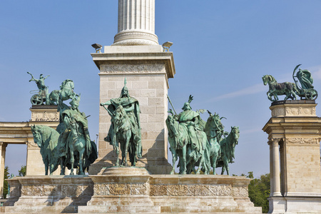 千年纪念碑献给匈牙利国王。布达佩斯，匈牙利
