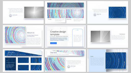 蓝色矢量围圈背景图形设计纸塑企业产品模板