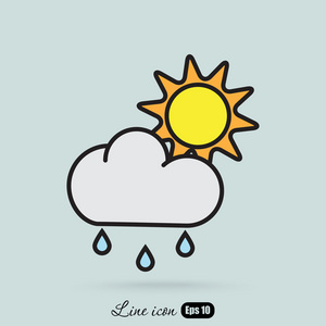 太阳, 云和雨的图标照片