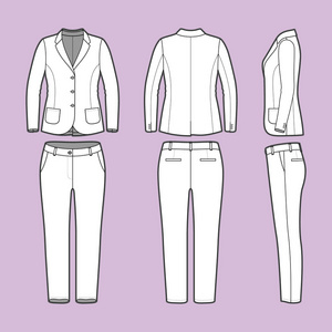 简单的轮廓绘图的西装外套和裤子