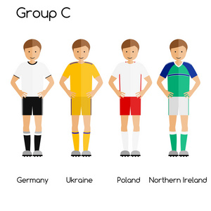 足球队员。C 组德国 乌克兰 波兰和北爱尔兰