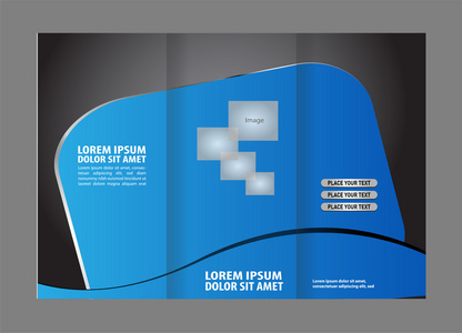 广告宣传册的黑色和蓝色模板图片