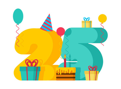 生日贺卡25年快乐.第二十五周年 celebrati照片