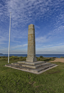 英国德文郡沙子 slapton 金沙海滩附近的美国战争纪念馆