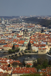 布拉格城堡从和蔼的鸟瞰图。布拉格，捷克共和国