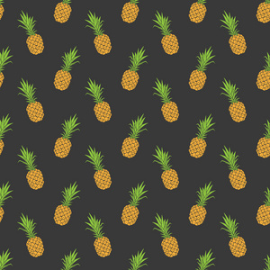 矢量与菠萝无缝模式。夏天的背景。纺织品图案
