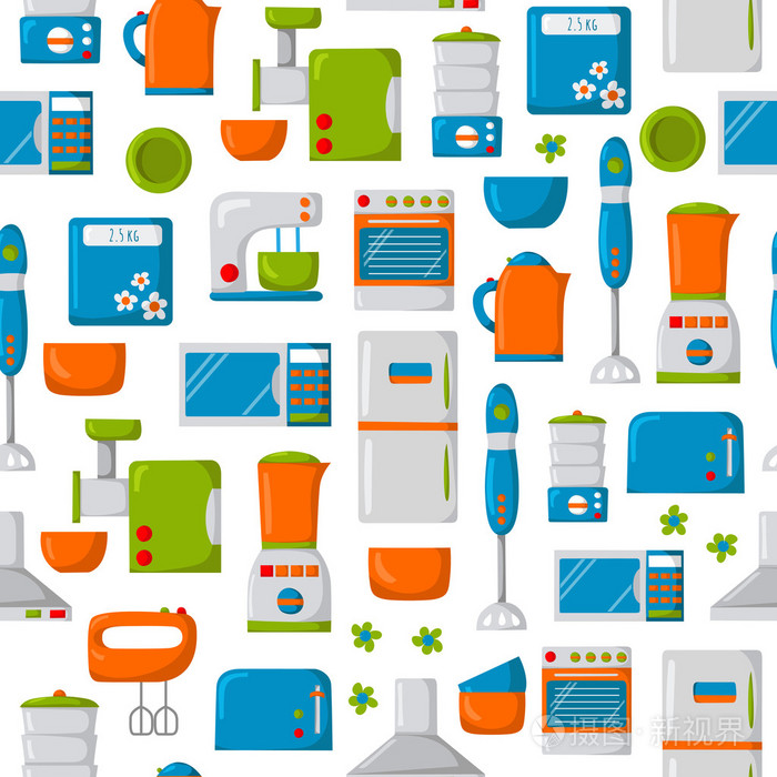 卡通厨房电器背景