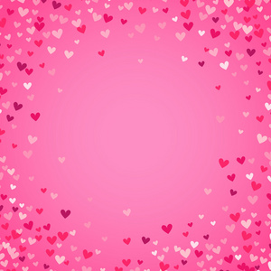 浪漫的粉红色心背景。插图