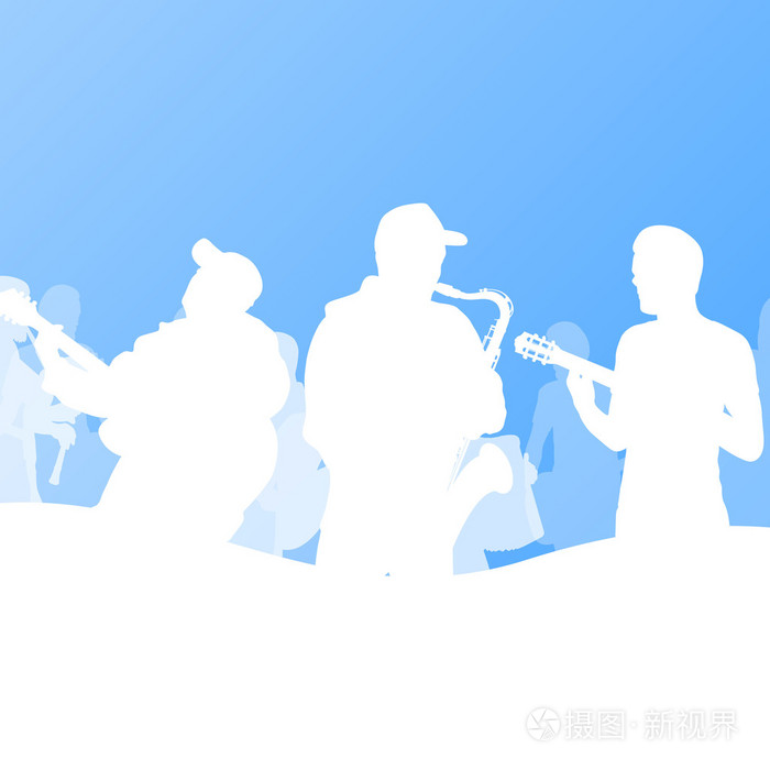 爵士音乐乐队矢量背景