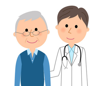 白色外套的男性, 患者或例证人和患者佩带白色外套照片