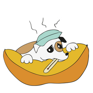 生病狗图片-生病狗素材-生病狗插画-摄图新视界