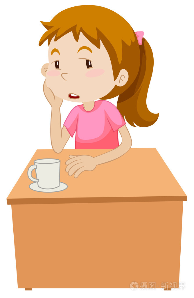 女孩感到厌倦,独自一人