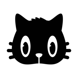 为孩子粉红色的猫,字体大梦想,平面斯堪的纳维亚风格黑色猫头脸轮廓