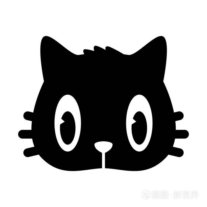 猫矢量小猫脸图标徽标卡通人物插图